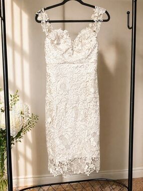 Ivory Lace Dress | Cream Lace Cocktail Dress | Feminine Elegant Boutique Style